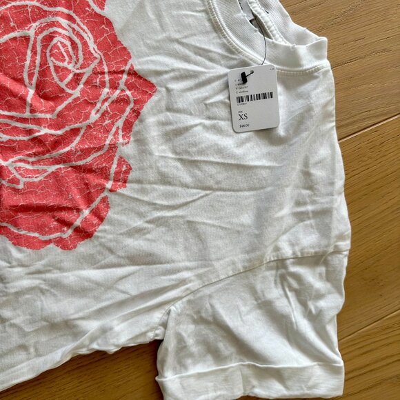Free People x Girl Dangerous Crackled Rose Boyfriend Tee in Pink and White NWT - Picture 5 of 8